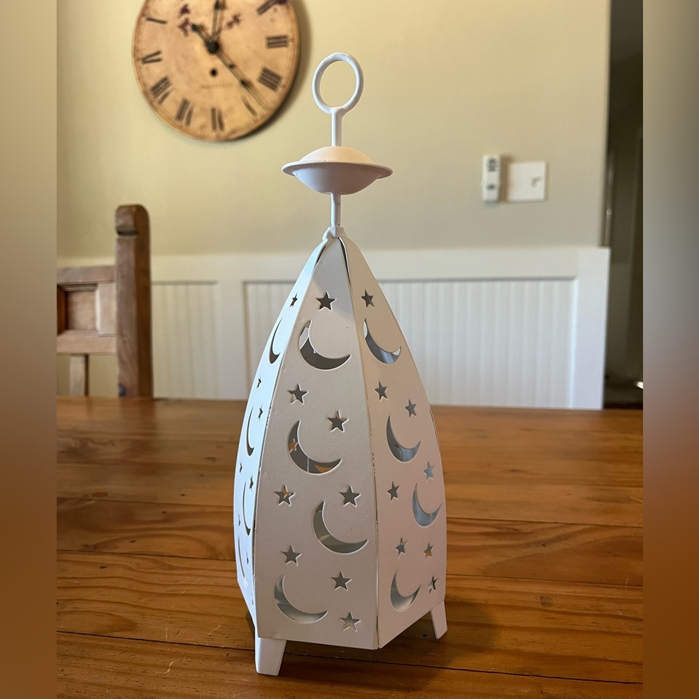 Off White Star and Moon Lantern